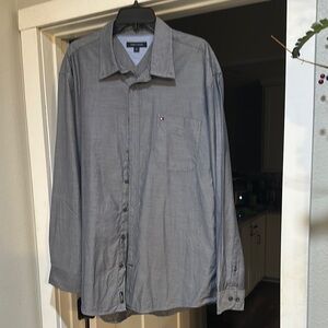 Tommy Hilfiger Gray Casual Button Down Shirt